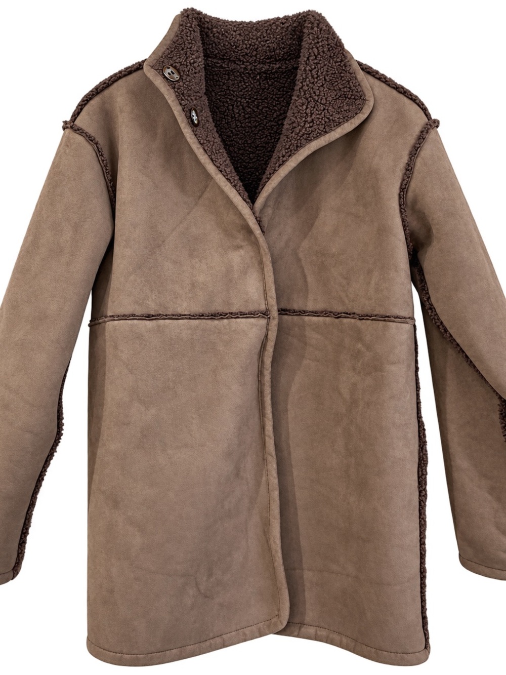 Charlie B Brown Faux Shearling Suede Coat Jacket